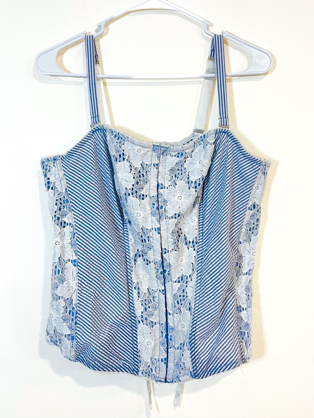 Cacique Seersucker Lace Corset Bustier NWT Size 22/24 Coquette Cottagecore Fairy